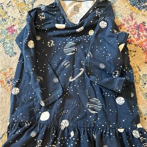 Winter Water Factory Dress - Size 6 - Navy & White Space Pattern